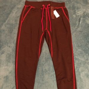 Men’s Black with Red Stitching Sweatpants